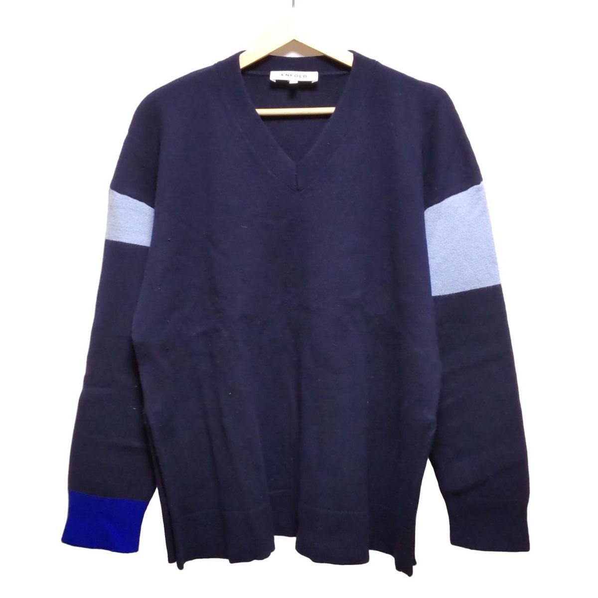 ENFOLD(エンフォルド) 長袖セーター サイズ38 M レディース - ネイビー