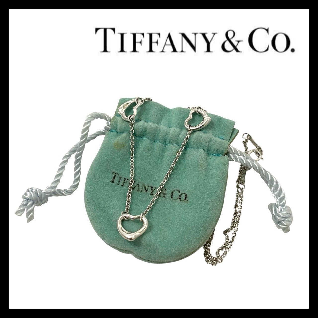 FU【TIFFANY&Co.】トリプル オープンハート ネックレス ELSA PERETTI 
