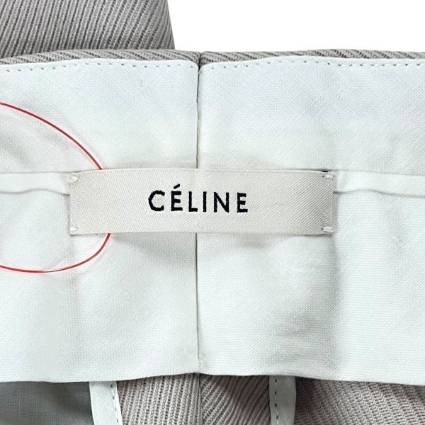○ セリーヌ CELINE パンツ ワイド レッグ ベージュ コットン 38 M
