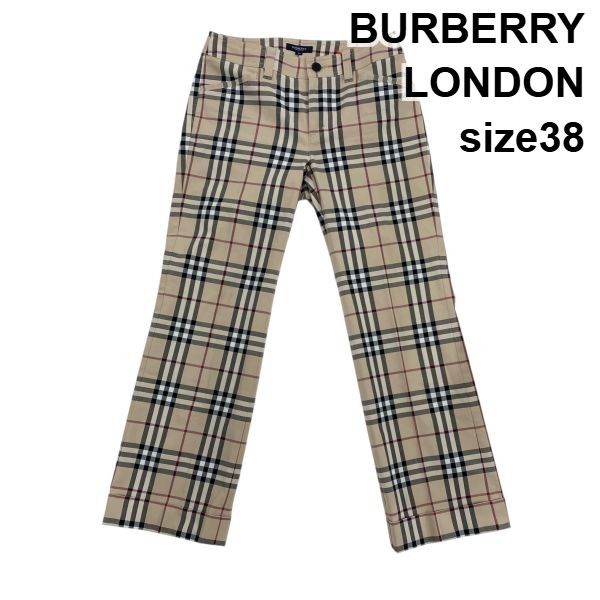 バーバリーロンドン ベージュストライプシングル2Bパンツスーツノバチェック ◇ バーバリーロンドン BURBERRY LONDON スラックス カジュアルパンツ