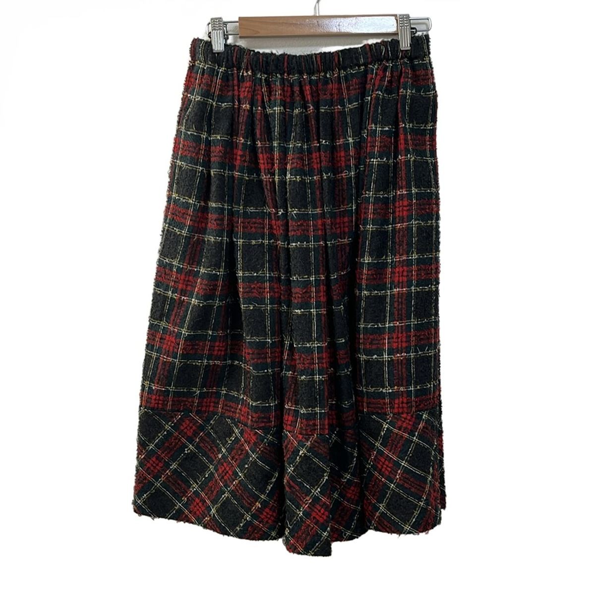 トリココムデギャルソン ロングスカート レディース - グリーン×レッド