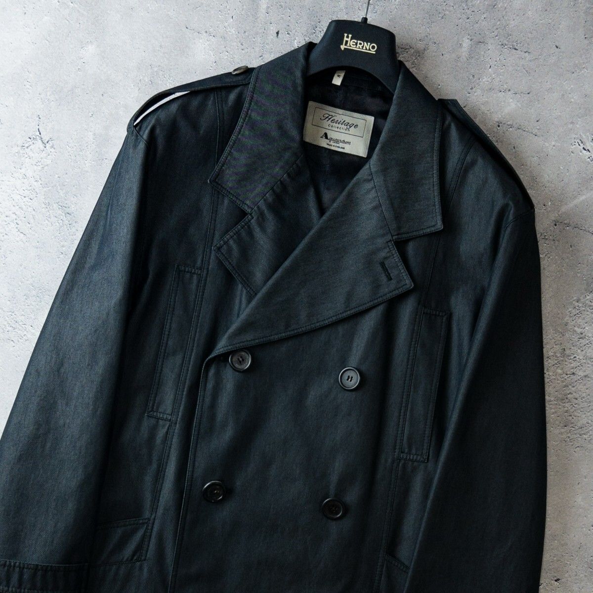 最高級 英国製 一枚袖 Aquascutum アクアスキュータム ヘリテージ 