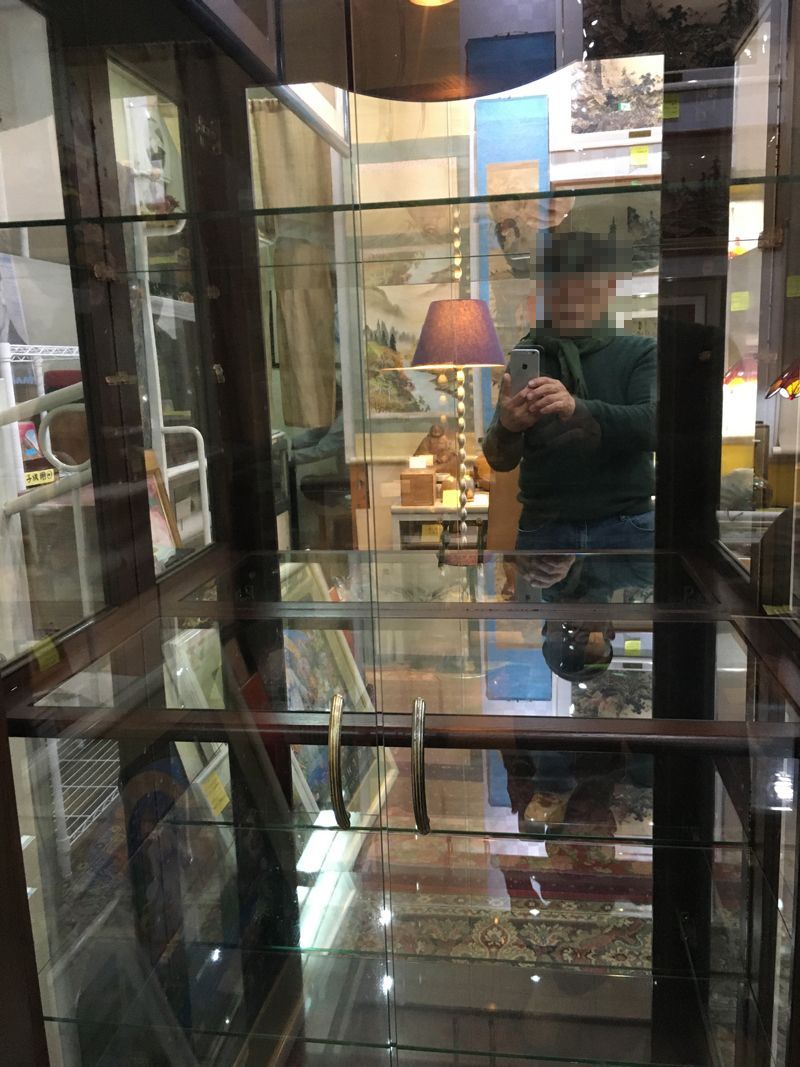 ☆美品！ 高級ミラーガラスキャビネット 4段タナ 180 X 80 cm ☆美品