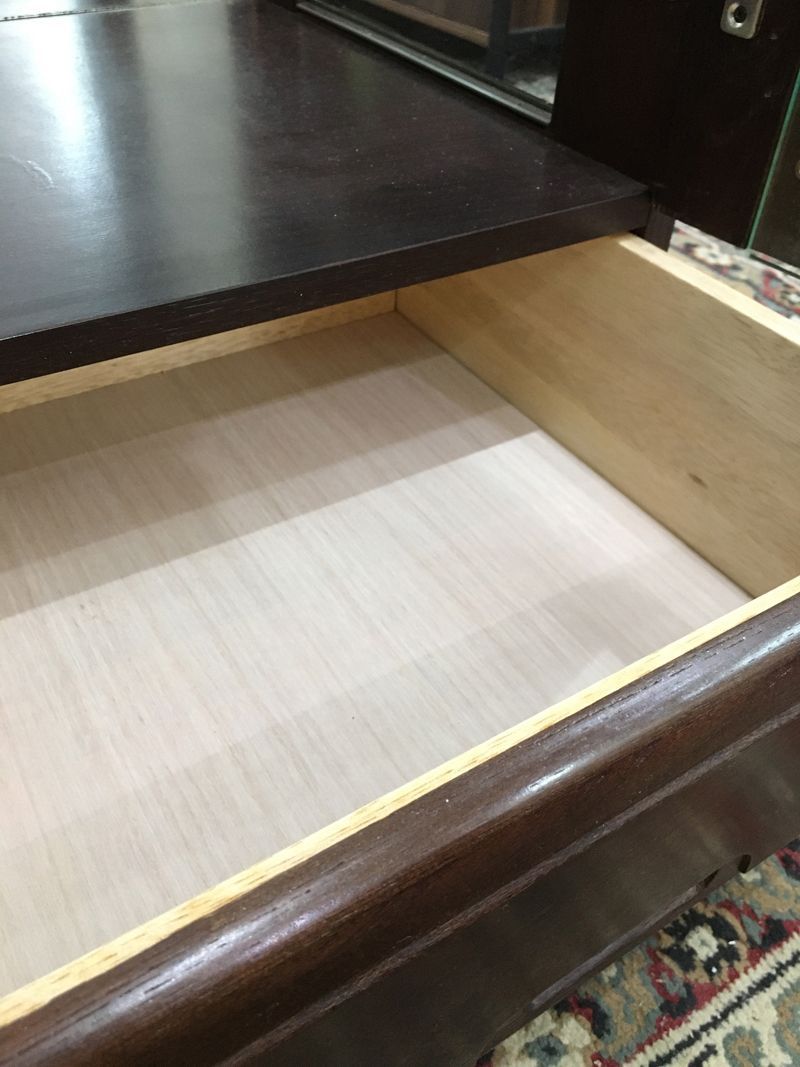 ☆美品！ 高級 国産家具 ミラーガラスキャビネット 4段タナ 16段可変