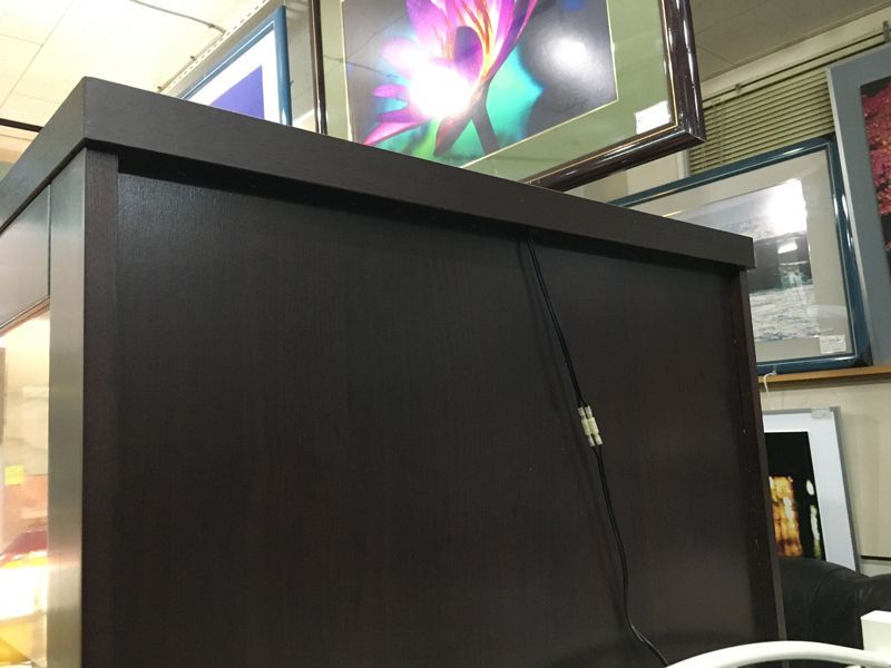 ☆美品！ 高級 国産家具 ミラーガラスキャビネット 4段タナ 16段可変