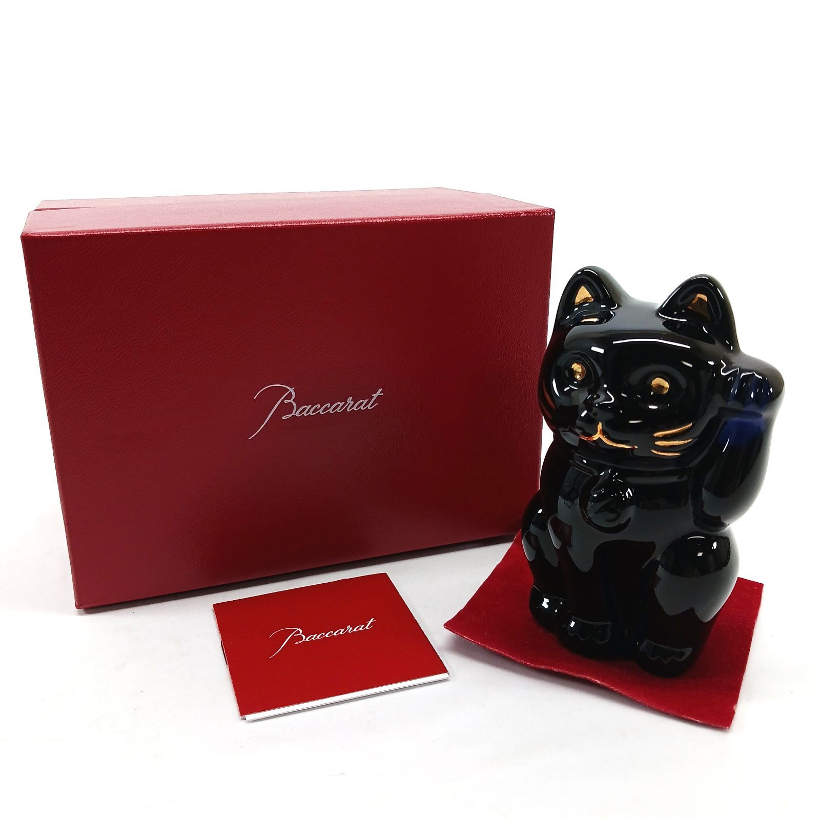 Baccarat バカラ 招き猫 フィギュリン ラッキーキャット ミッドナイト