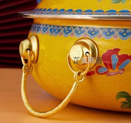 新品 七宝焼 クラフト 景泰藍 銅製 ホットポット 電磁調理器対応 二つ