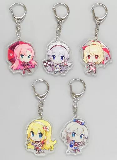 中古】雑貨 集合 レースクイーンアクリルキーホルダー5種セット