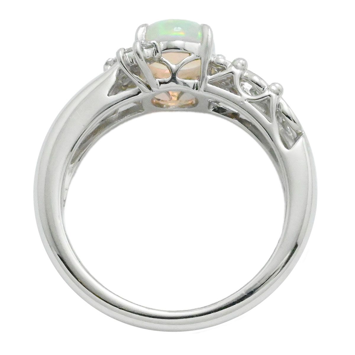 ポーラ POLA PT900 プラチナ オパール0.55ct ダイヤ0.09ct リング