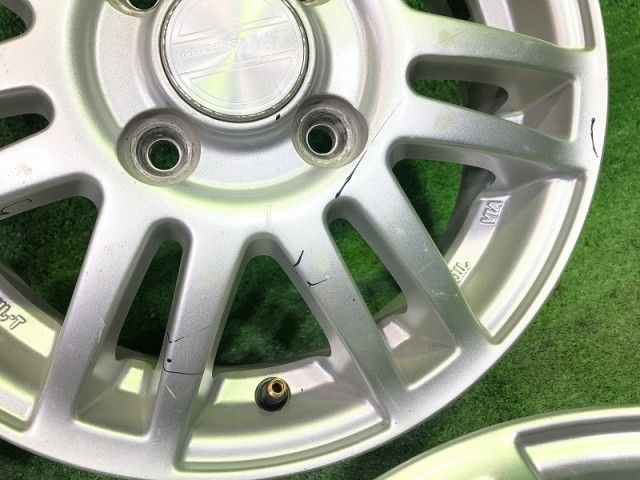 4本　14インチ　シルバー　8スポークホイール　DUNLOP MACBES マクベス 軽 ホイール アルミ シルバー 13インチ 4.00B 4穴 4本 100 +