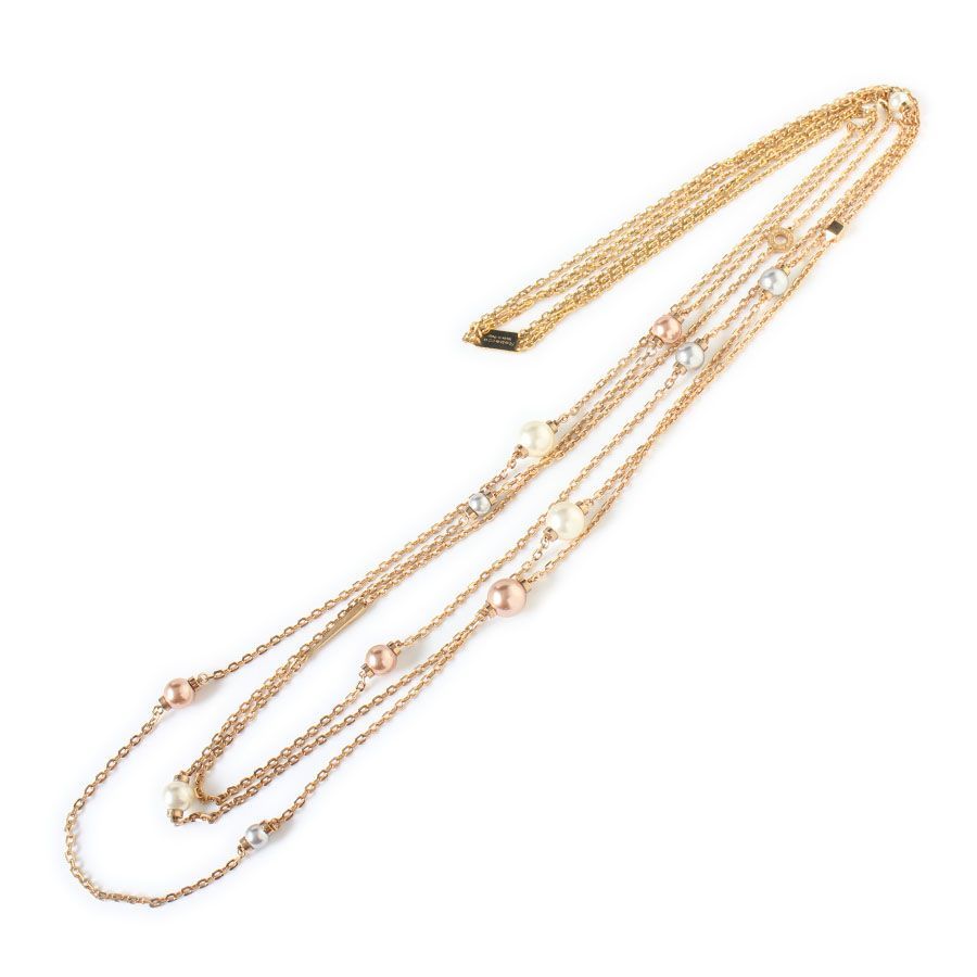 MOK25050 美品 Rebecca レベッカ ロング ネックレス 3連チェーン 