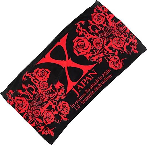 中古】タオル・手ぬぐい X JAPAN バスタオル(ブラック×レッド) 「X