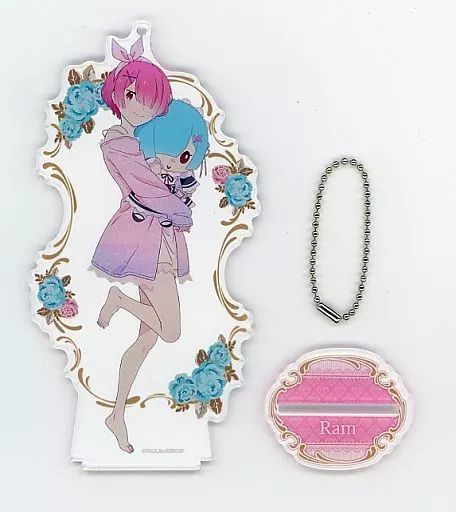 Re:ゼロから始める異世界生活 常夏のアクリルスタンドキーホルダー ラム 中古】雑貨 ラム アクリルスタンドキーホルダー ラムとレムの誕生日