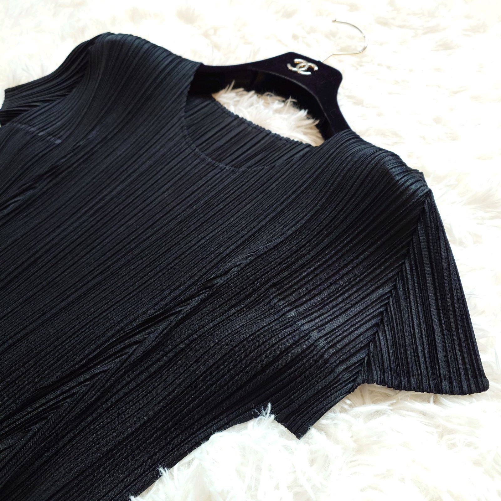 PLEATS PLEASE ISSEY MIYAKE プリーツカットソー L 黒 美品 希少 プリーツプリーズ PLEATS PLEASE イッセイミヤケ ISSEY