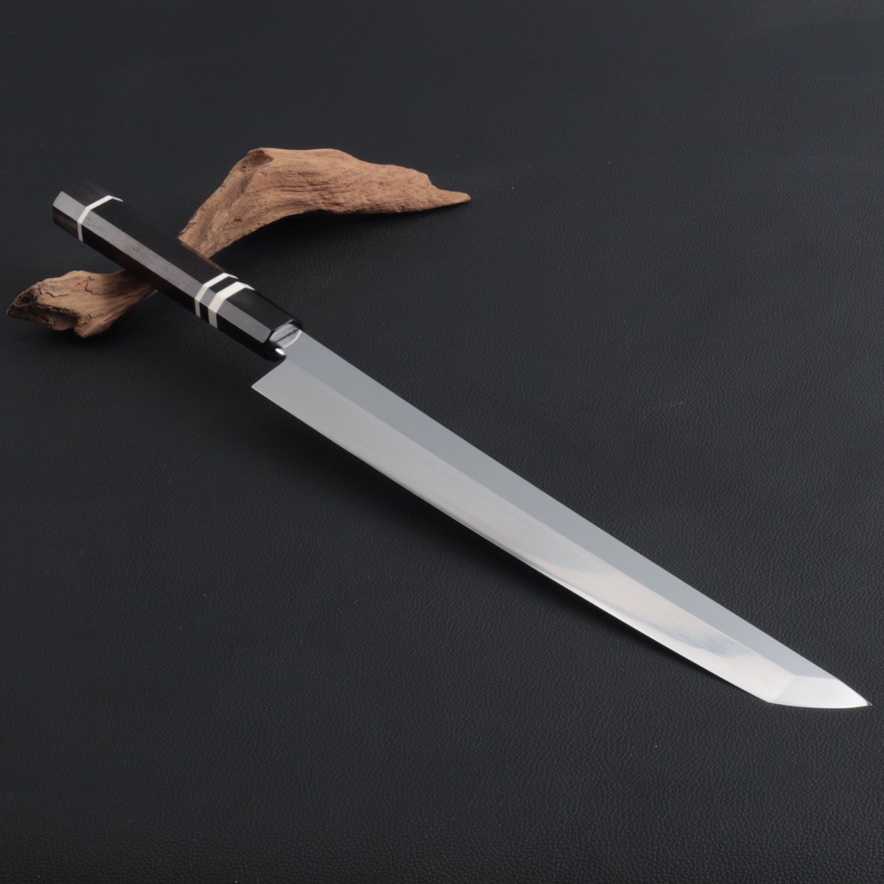 初売り特別セット 刺身包丁 先丸柳刃包丁 尺（刃渡り300mm）黒檀鞘付き