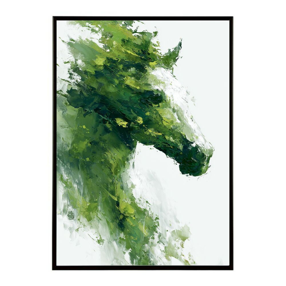 【A4サイズ（約21x30cm）】【lm-poster-5823】【フレーム付き】ホースポスター 馬 抽象アート 水彩風 アブストラクト モダンデザイン 壁掛け インテリア ポスター  おしゃれ  プリントポスター フォト イラスト お洒落 特大 大きい