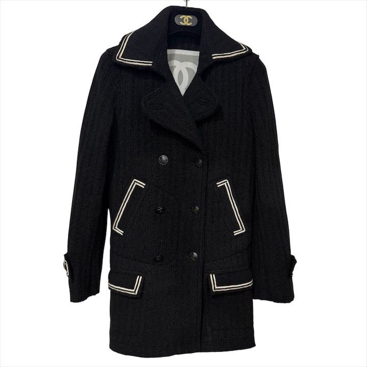 ココです☆シャネルピーコート 良品 CHANEL シャネル ココマーク 07A ウール ピーコート 38サイズ