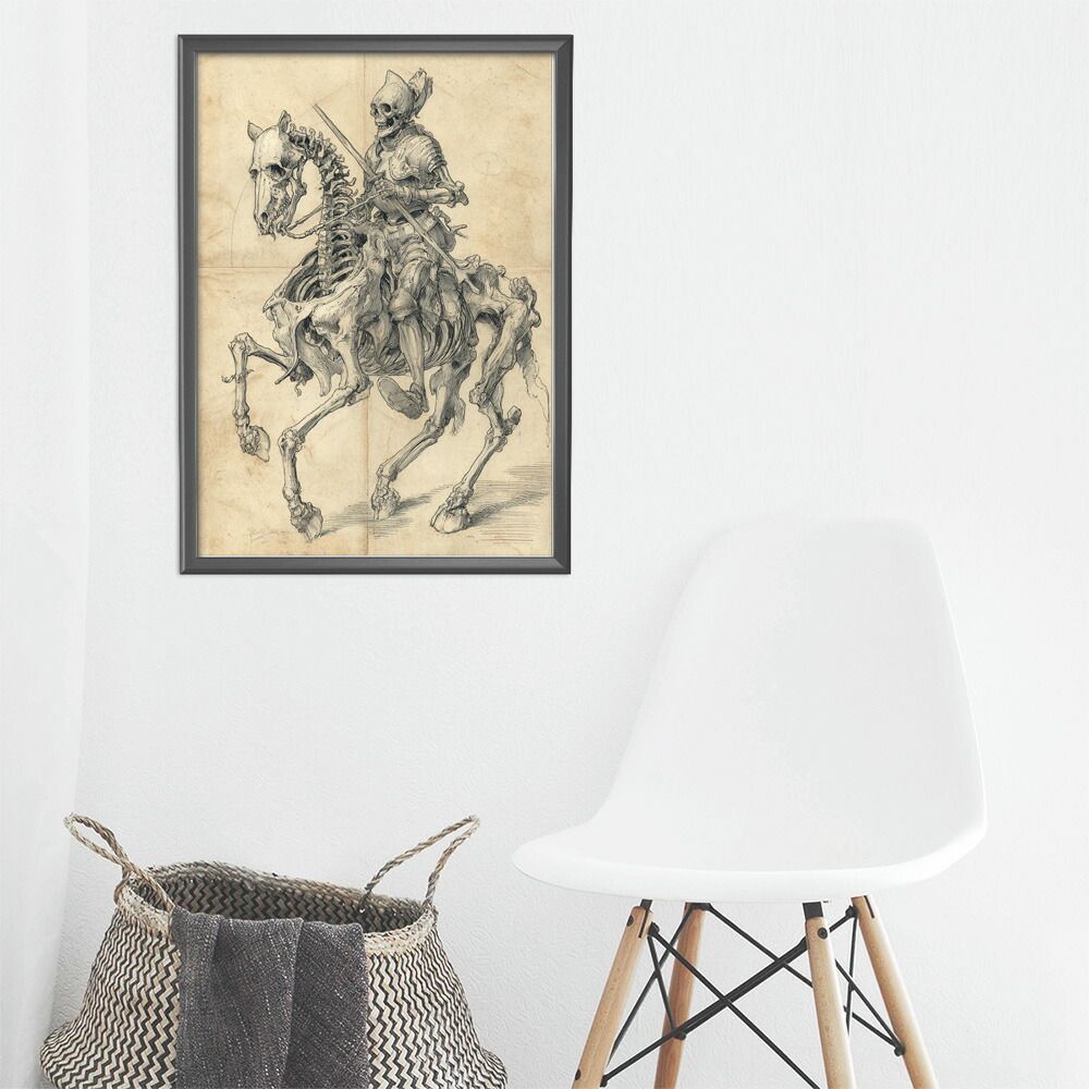 B4サイズ（約25x36cm）】【lm-poster-5878】【フレーム付き】騎士