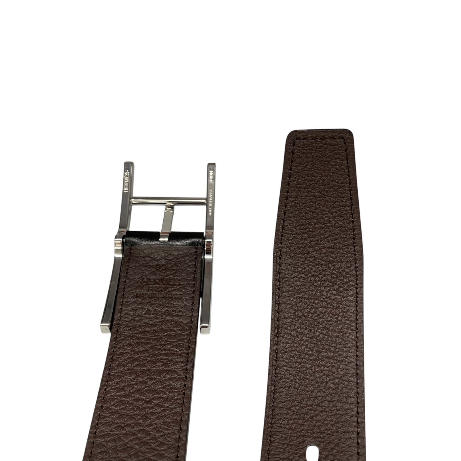 新品同様 HERMES エルメス ベルト リバーシブル レザー ブラックx