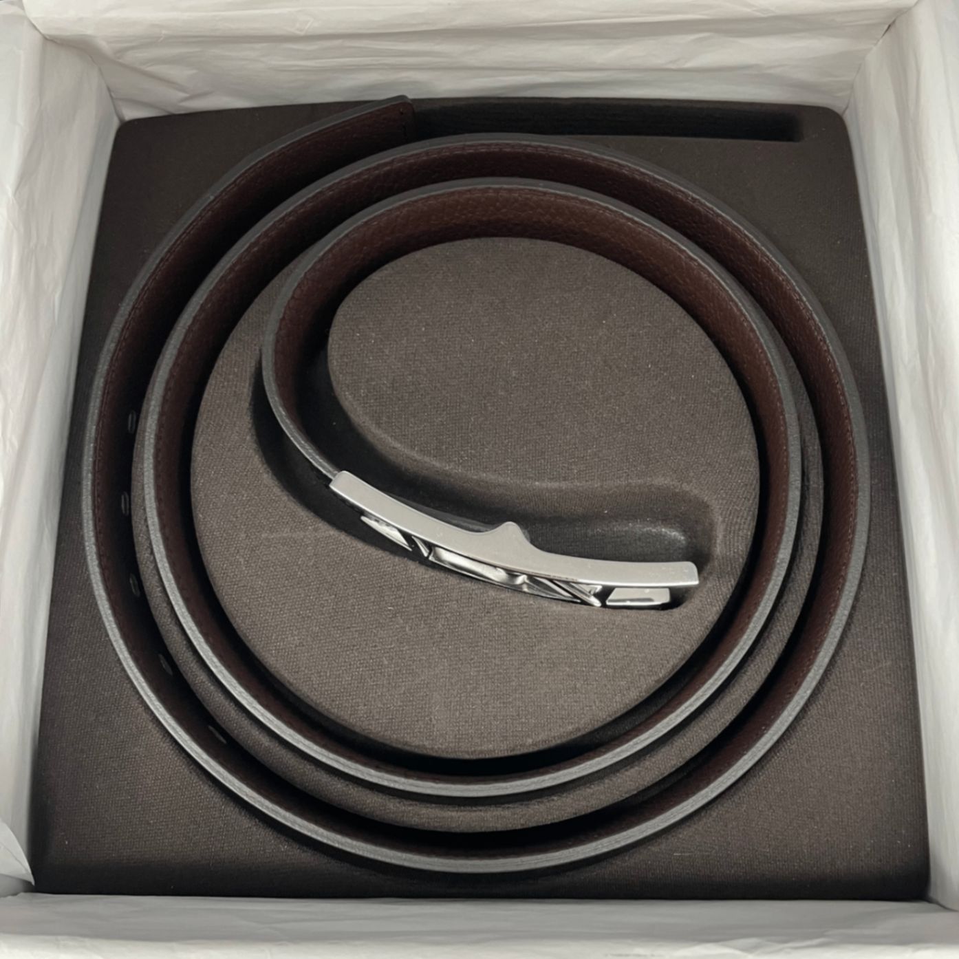 新品同様 HERMES エルメス ベルト リバーシブル レザー ブラックx