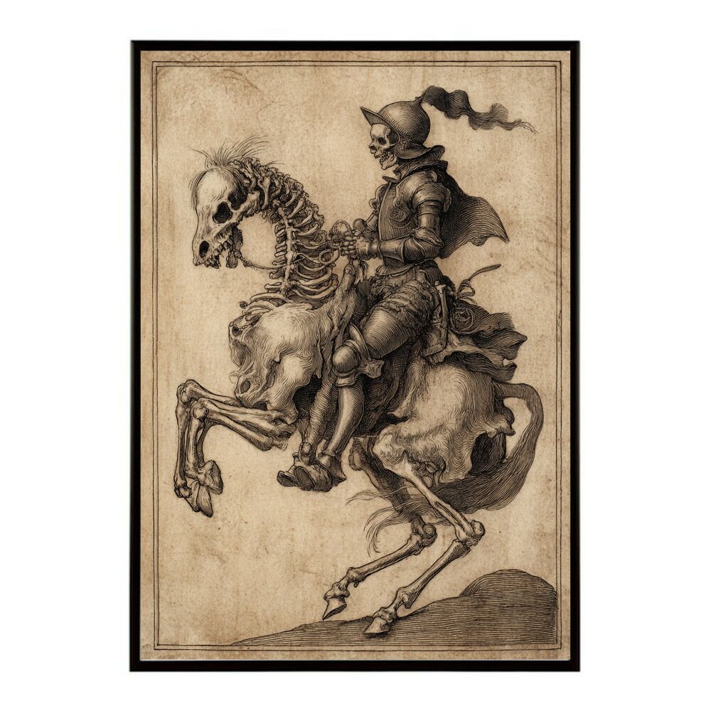 アンティーク アートポスター 絵画 大きいサイズ （B） B4サイズ（約25x36cm）】【lm-poster-5895】【フレーム付き】騎士