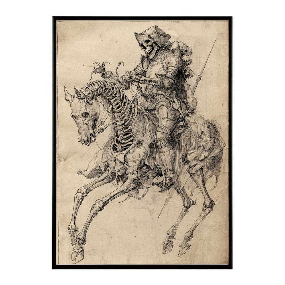 B3サイズ（約36x51cm）】【lm-poster-5903】【フレーム付き】騎士