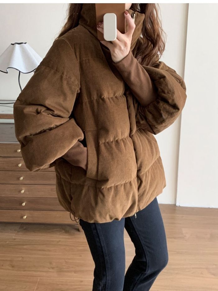 中綿コート スタンドカラー レディース キルティング 韓国風 防寒