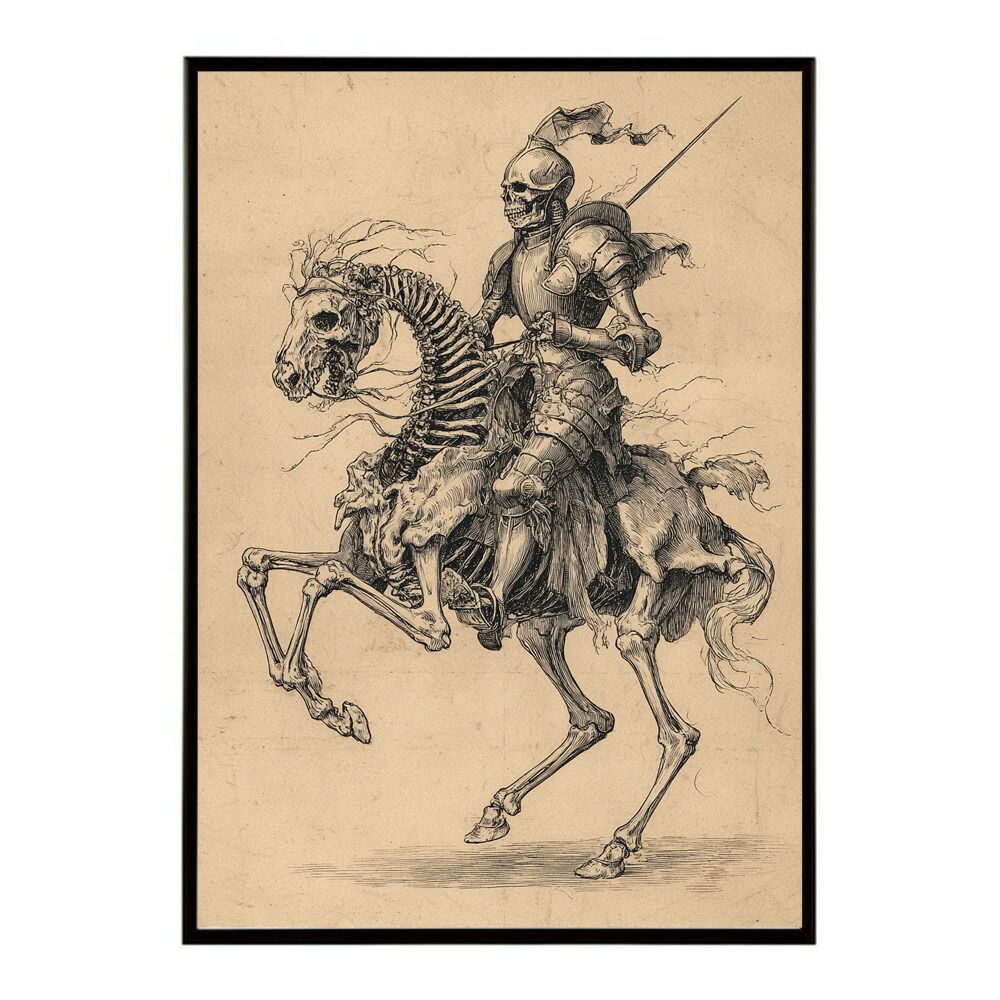 B4サイズ（約25x36cm）】【lm-poster-5973】【フレーム付き】騎士