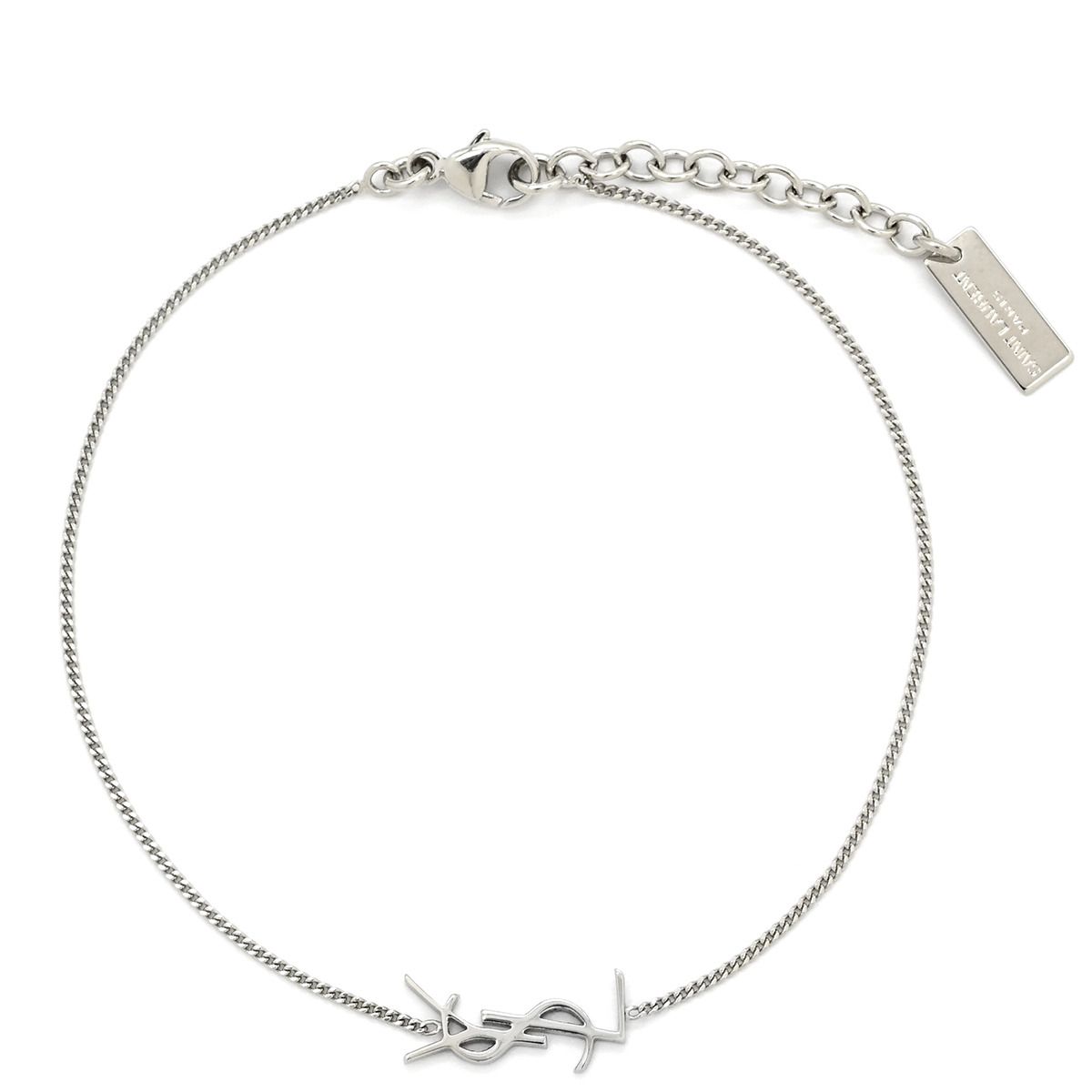 サンローラン SAINT LAURENT ブレスレット YSL ロゴ メタル シルバー
