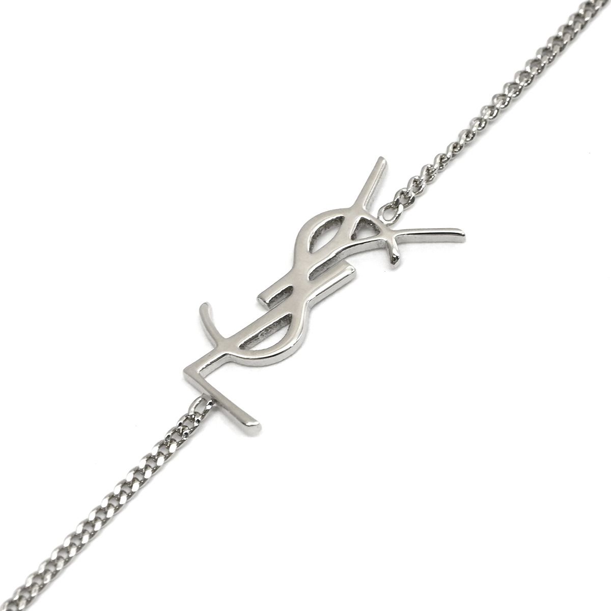 サンローラン SAINT LAURENT ブレスレット YSL ロゴ メタル シルバー