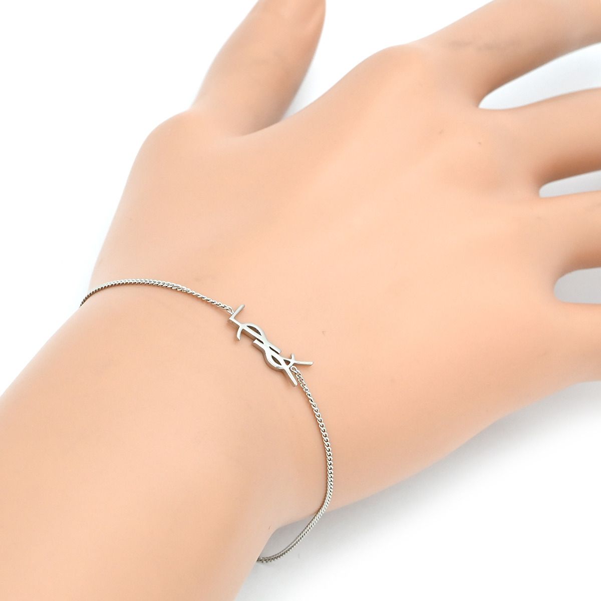 サンローラン SAINT LAURENT ブレスレット YSL ロゴ メタル シルバー