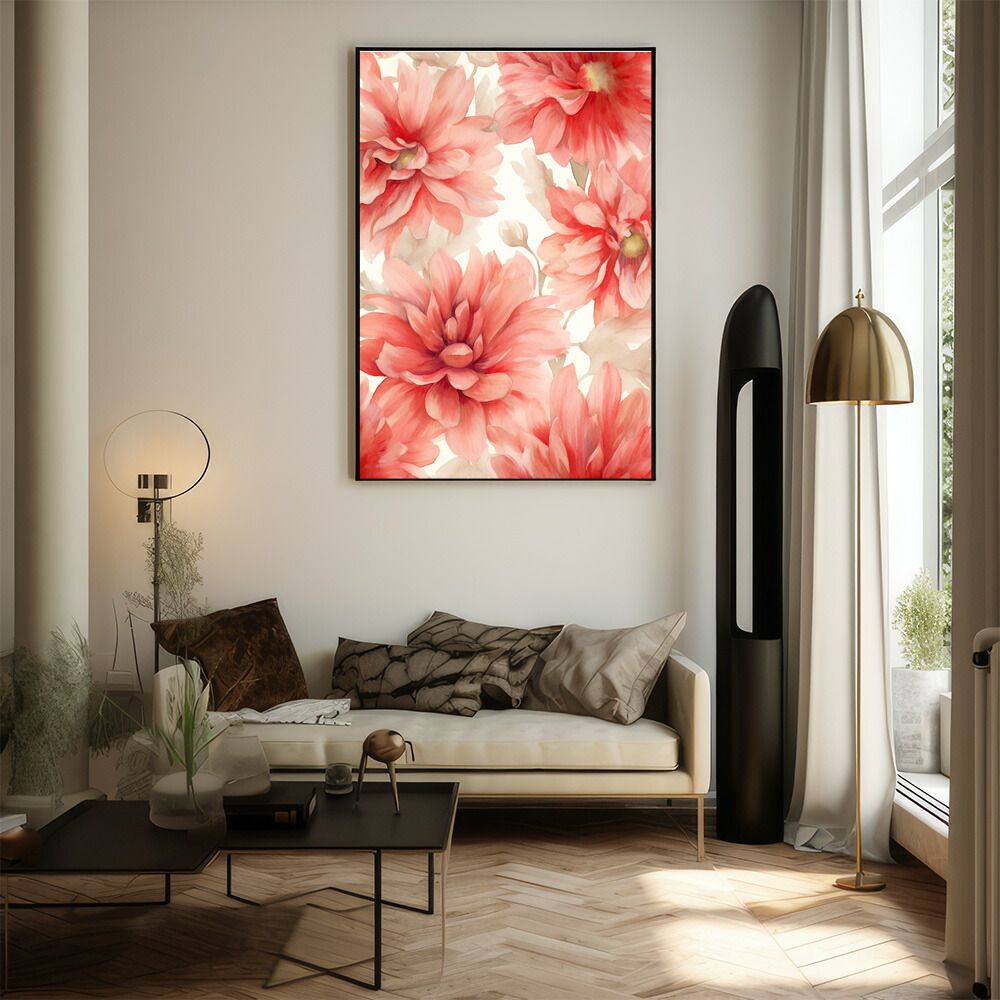 A0サイズ（約84x119cm）】【lm-poster-598】【フレーム付き】花柄