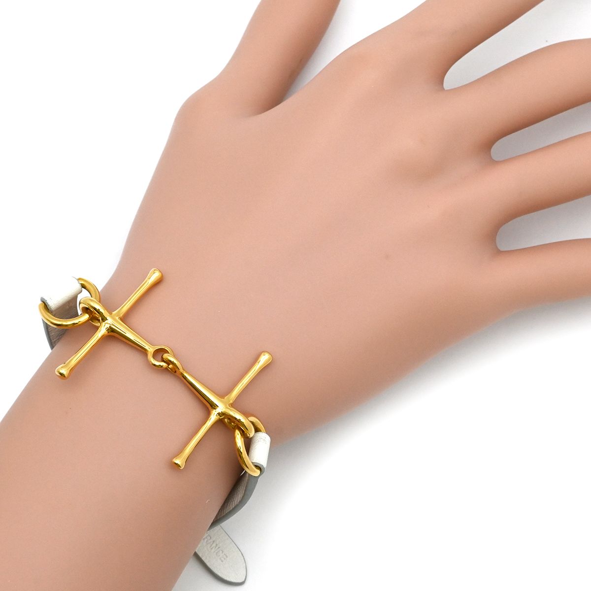 エルメス HERMES ブレスレット モール ヴォースイフト メタル ホワイト 