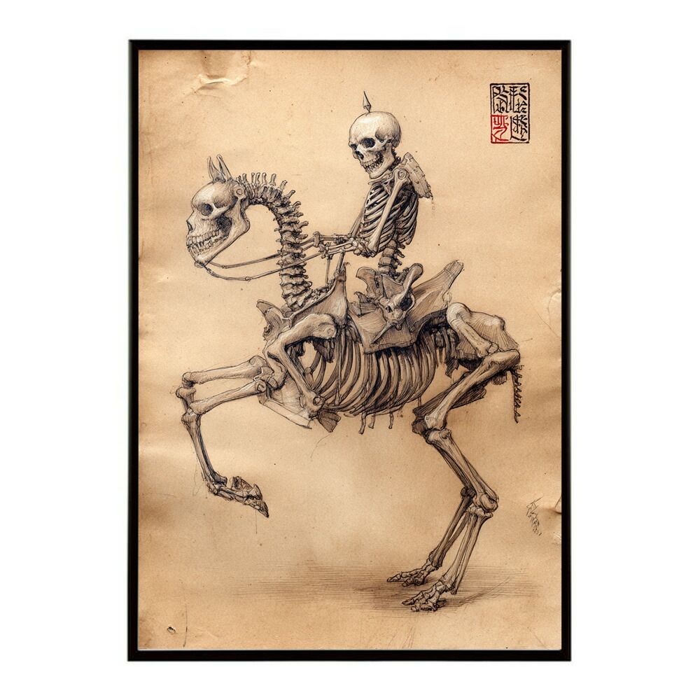 B4サイズ（約25x36cm）】【lm-poster-5991】【フレーム付き】騎士