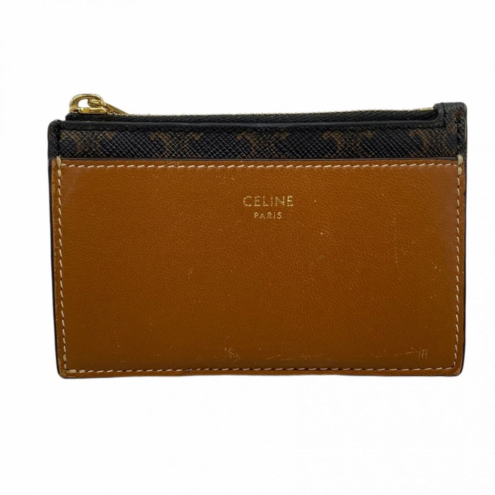 【美品✨】セリーヌ　カードケース　名刺入れ　ブラウン　バイカラー セリーヌ(Celine) セリーヌ 名刺入れ・カードケース トリオンフ