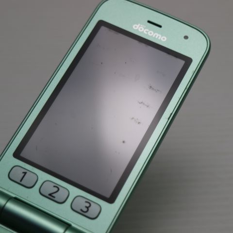 良品中古 F-02J らくらくホン ミントグリーン 即日発送 ガラケー