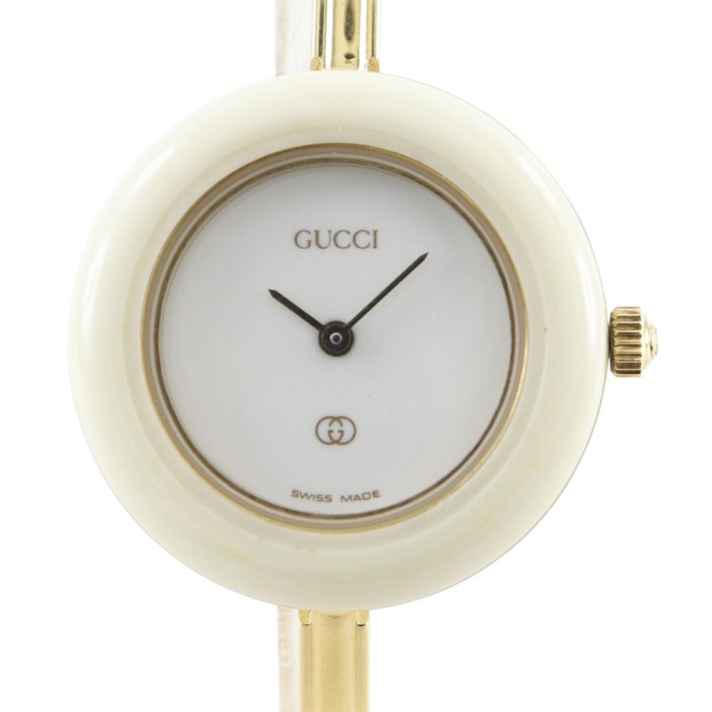 ✨GUCCI✨グッチ✨GG✨チェンジベゼル✨白金✨クオーツ✨腕時計✨付属品無し✨ GUCCI】グッチ チェンジベゼル 1100-L 金メッキ マルチカラー クオーツ