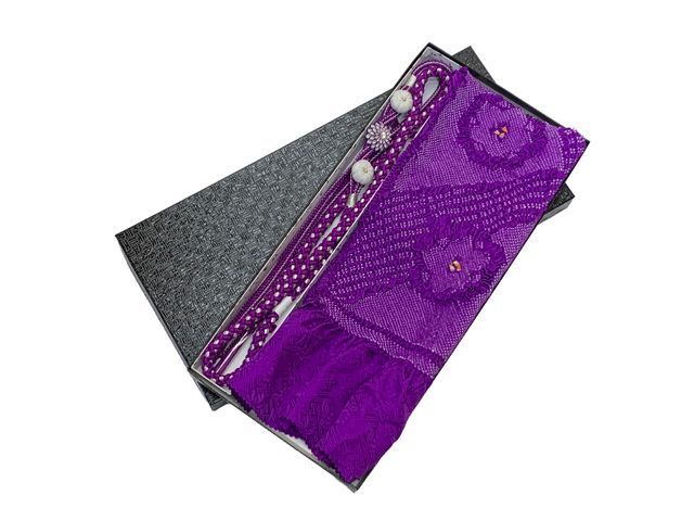 斉藤上太郎　帯締め帯揚げセット　絞り　灰紫　♯230