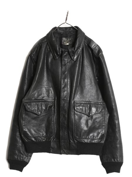 90s USA製 A-2 タイプ 本革 レザー フライト ジャケット メンズ L 古着