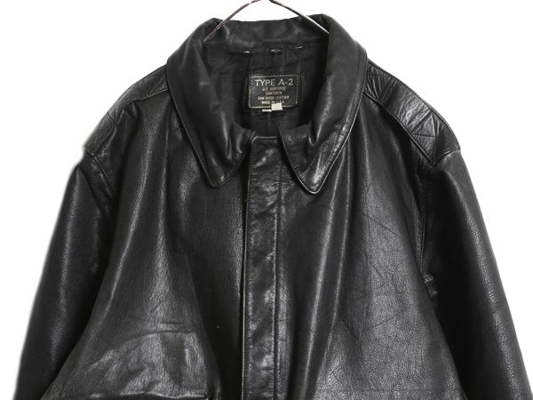 90s USA製 A-2 タイプ 本革 レザー フライト ジャケット メンズ L 古着