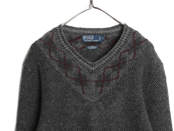 ラルフローレン チルデンニット Vネックセーター 90s 古着 希少✨️】ラルフローレン チルデンニット Vネックセーター 90s 古着