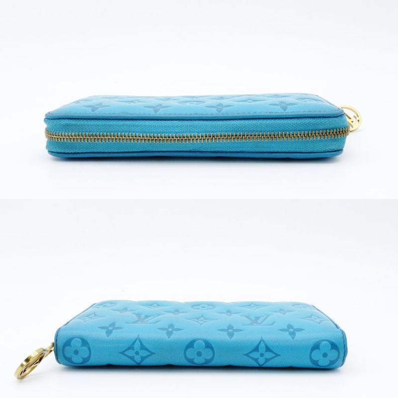 ルイヴィトン LOUIS VUITTON エンボス ジッピーウォレット ターコイズ