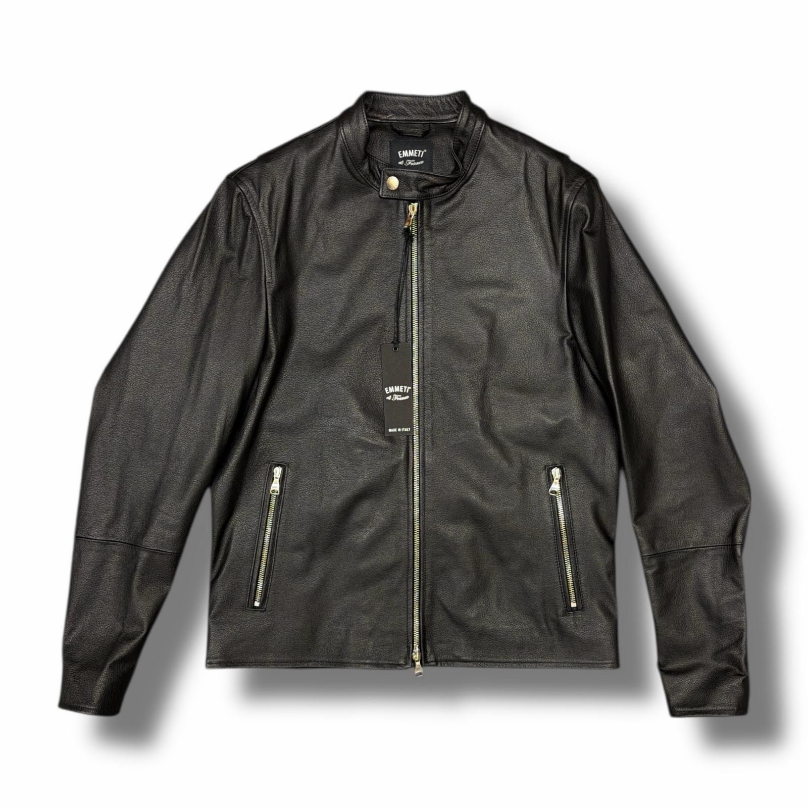 未使用 EMMETI KELSO SP CALF SKIN レザージャケット シングル 