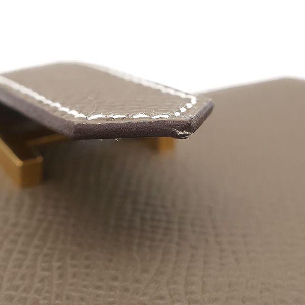 エルメス HERMES 二つ折り財布 ベアンミニ ヴォーエプソン エトゥープ
