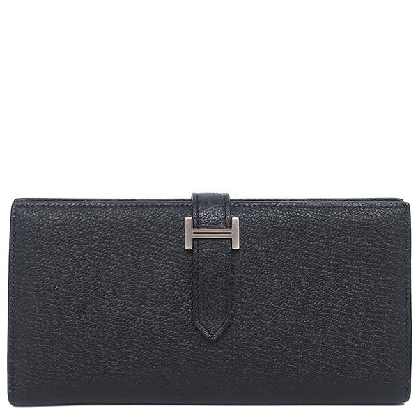 エルメス HERMES 長財布 ベアンスフレ シェブルミゾル ブラック