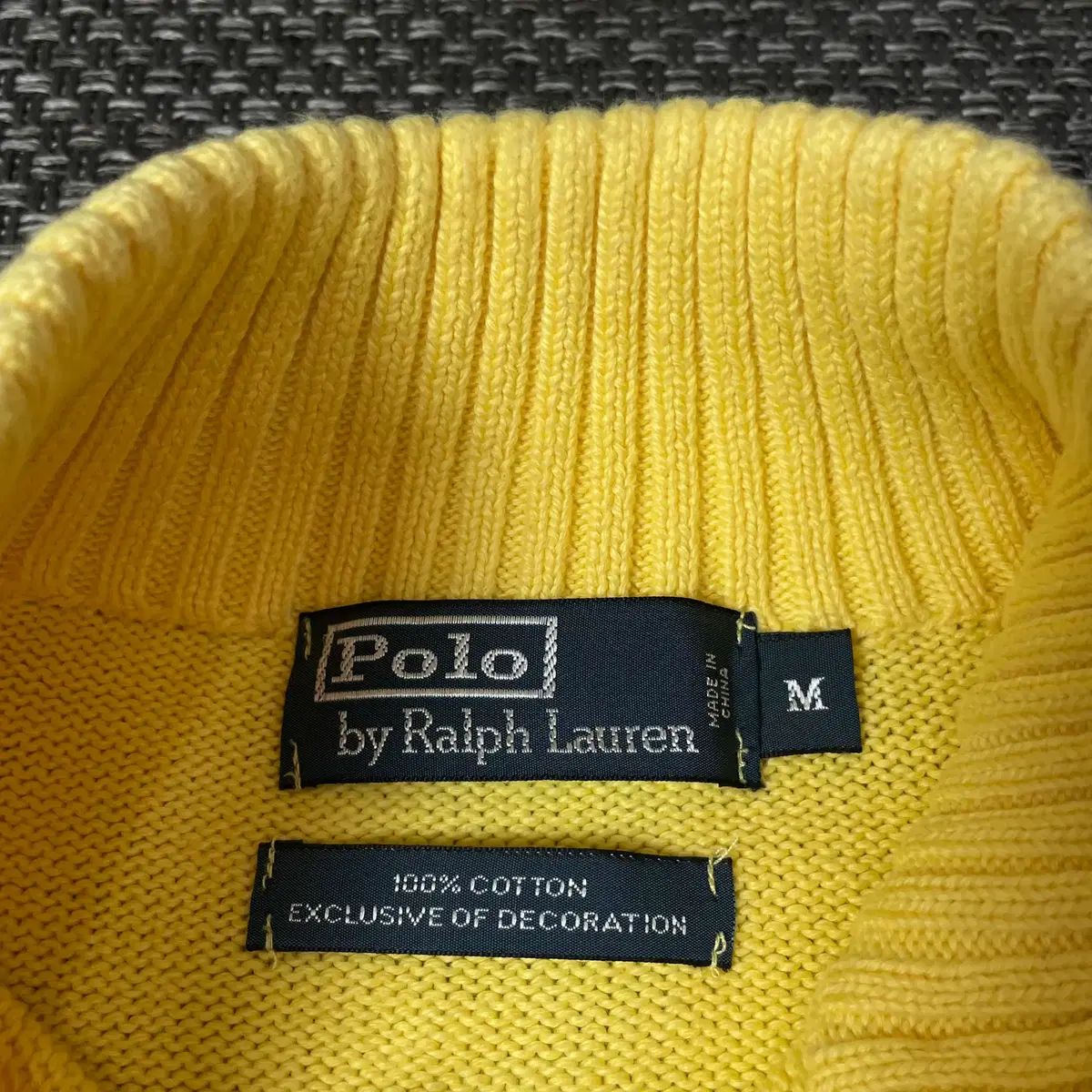 ポロラルフローレン ネイビーポニー イエロー ハーフジップ ケーブル