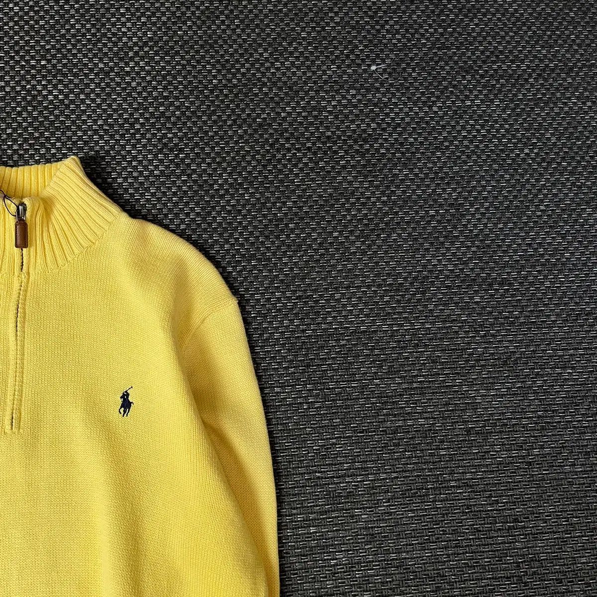 ポロラルフローレン ネイビーポニー イエロー ハーフジップ ケーブル
