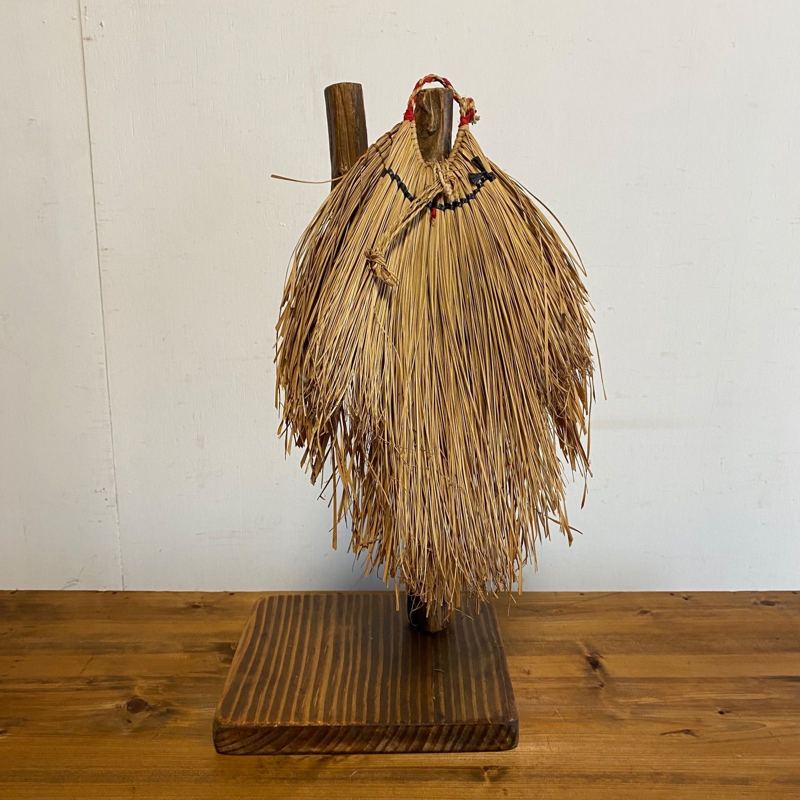 2点セット アンティーク 藁細工 藁蓑 民藝 壁飾り y448 - メルカリ