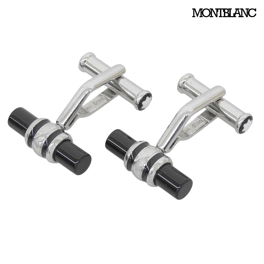 モンブラン★カフス★シルバー×黒×白系★美品 箱付超美品 モンブラン MONTBLANC 現行販売商品 グリーンジェイド バー