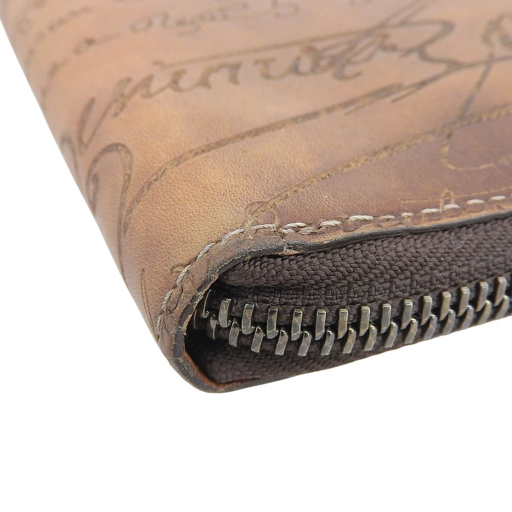 美品 ベルルッティ Berluti イタウバスクリットレザー ラウンドジップ